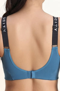 Zelocity Medium Impact Sports Bra - Saxony Blue — thumbnail 6